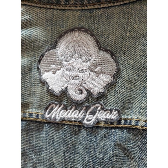 Limited-Edition Medal Gear Blue Denim Cotton Long Sleeve Buttons Front Jacket M - Picture 5 of 10